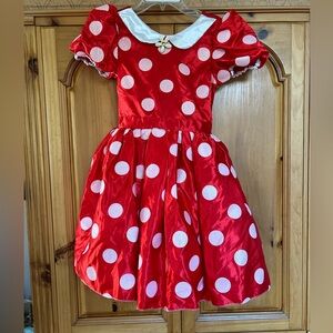 Disney store parks red Minnie Mouse costume dress size 13 big girl older girl